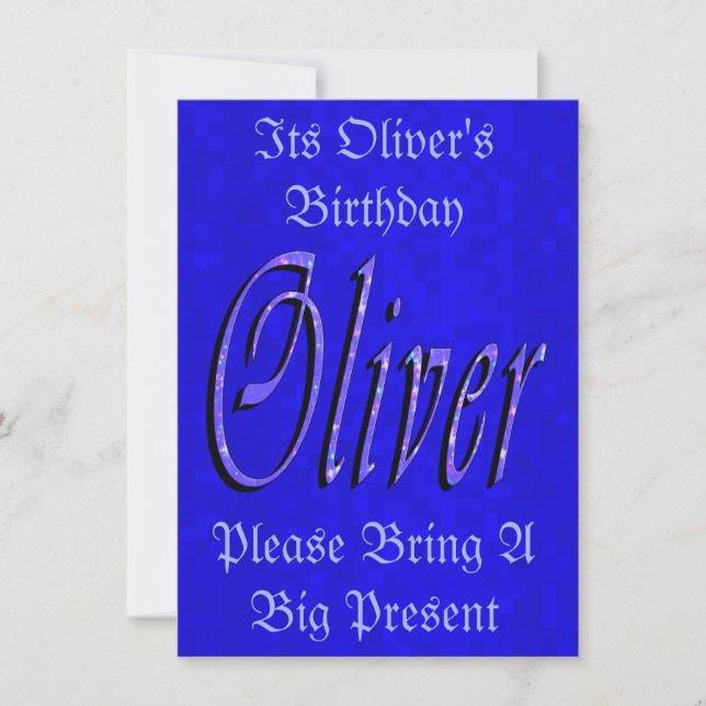Tarjeta de invitación de cumpleaños con el nombre  (Anverso)