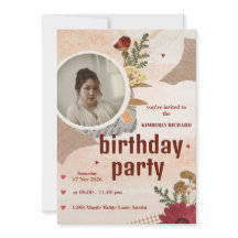 Tarjeta de invitación de cumpleaños con estética l