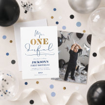 Tarjeta de invitación de cumpleaños con foto de Mr