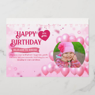 Tarjeta de invitación de cumpleaños con foto de sa