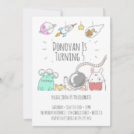 tarjeta de invitación de cumpleaños con ilustració