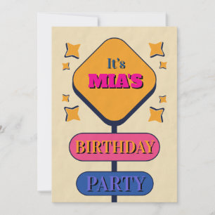 Tarjeta de invitación de cumpleaños con mapa de St