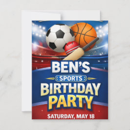Tarjeta de invitación de cumpleaños con tema de de