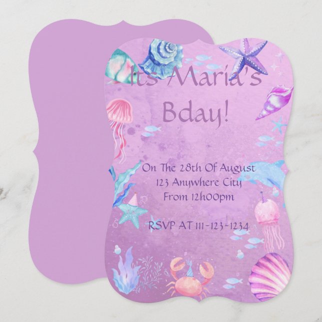 TARJETA DE INVITACIÓN DE CUMPLEAÑOS CON TEMA DE SI (Anverso / Reverso)