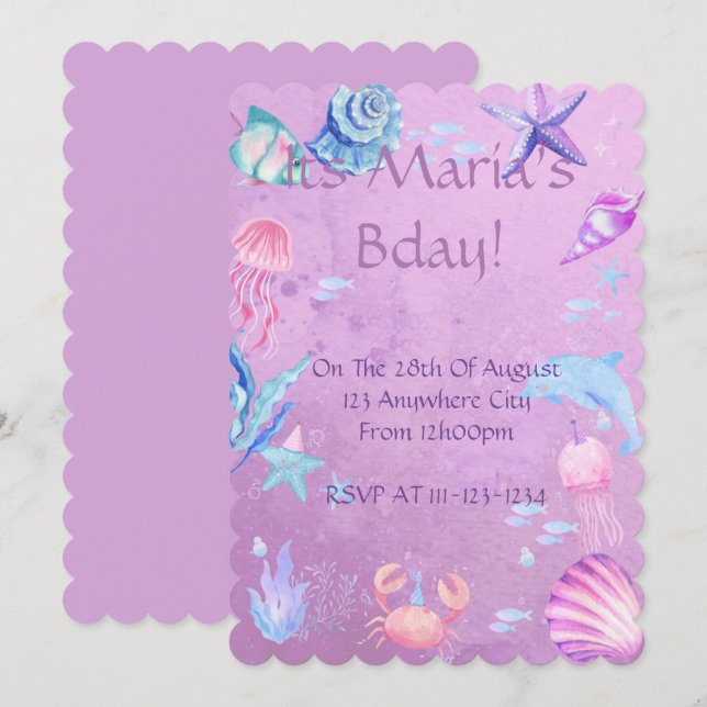 TARJETA DE INVITACIÓN DE CUMPLEAÑOS CON TEMA DE SI (Anverso / Reverso)