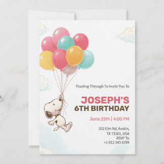 Tarjeta de invitación de cumpleaños con tema festi