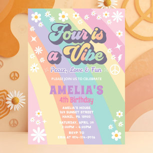 Tarjeta de invitación de cumpleaños cuatro Tarje