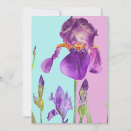 Tarjeta de invitación de cumpleaños de acuarela de