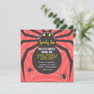 TARJETA DE INVITACIÓN DE CUMPLEAÑOS DE ARAÑA DIVER