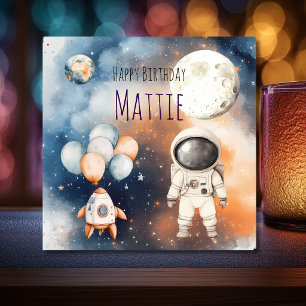 Tarjeta de Invitación de Cumpleaños de Astronauta