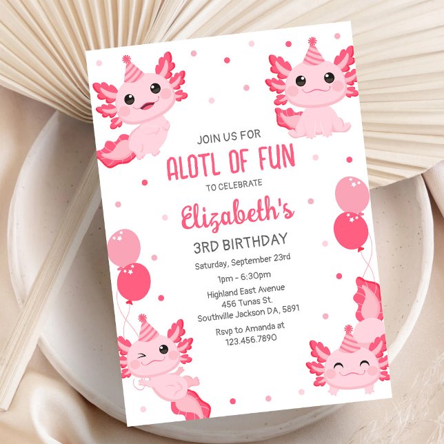Tarjeta de invitación de cumpleaños de Axolotl ALO (Subido por el creador)