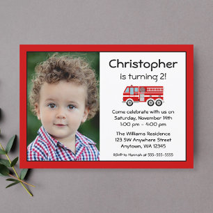 Tarjeta de Invitación de Cumpleaños de Camión de B