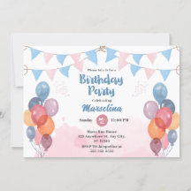 Tarjeta de invitación de cumpleaños de chica de gl