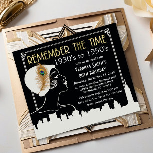 Tarjeta de invitación de cumpleaños de chica flapp