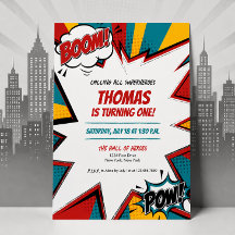 Tarjeta de Invitación de Cumpleaños de Cómic de Su