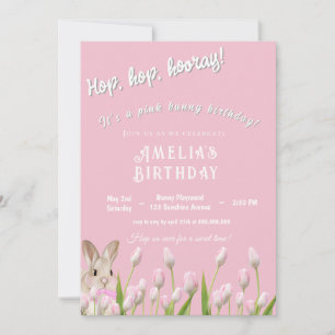 Tarjeta de Invitación de Cumpleaños de Conejito Ro