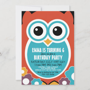 Tarjeta de invitación de cumpleaños de dibujos ani