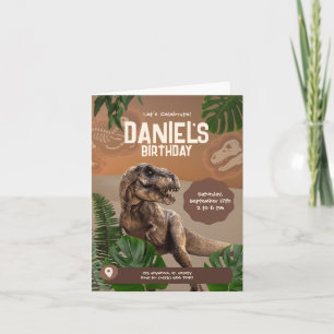 Tarjeta de Invitación de Cumpleaños de Dinosaurio 