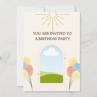Tarjeta de invitación de cumpleaños de estilo boho
