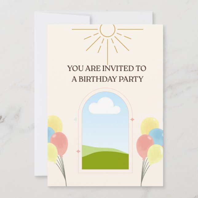Tarjeta de invitación de cumpleaños de estilo boho (Anverso)