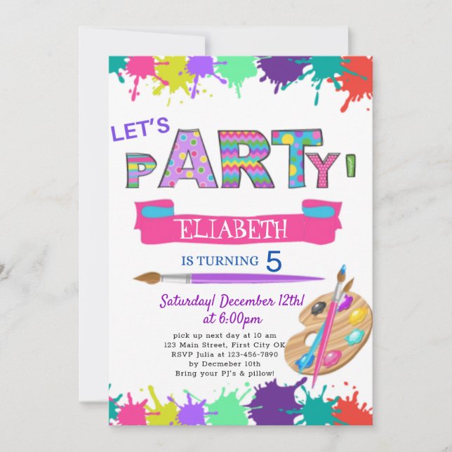 Tarjeta de invitación de cumpleaños de estilo dife (Anverso)