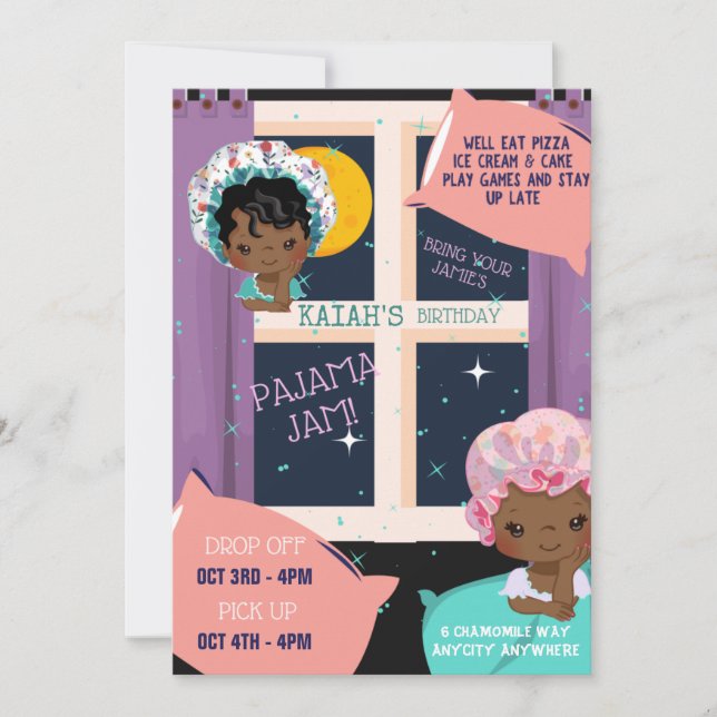 Tarjeta de invitación de cumpleaños de Fiesta Paja (Anverso)