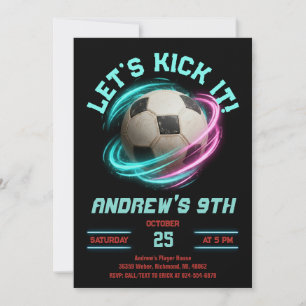 Tarjeta de invitación de cumpleaños de fútbol mini