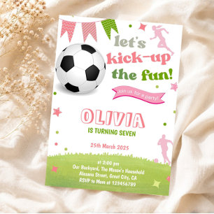 Tarjeta de invitación de cumpleaños de fútbol para