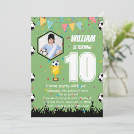 Tarjeta de invitación de cumpleaños de fútbol pers