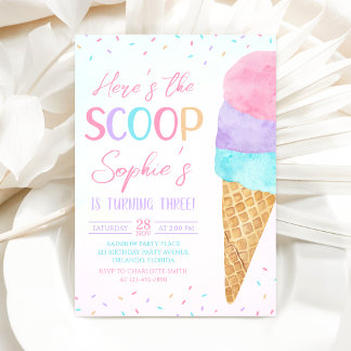 Tarjeta de Invitación de Cumpleaños de Helado Here