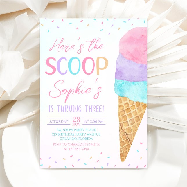 Tarjeta de Invitación de Cumpleaños de Helado Here (Subido por el creador)