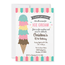Tarjeta de invitación de cumpleaños de helado Todo
