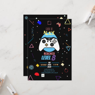 tarjeta de invitación de cumpleaños de jugador