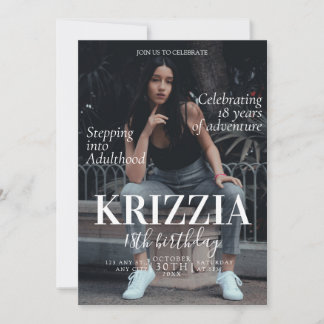 Tarjeta de invitación de cumpleaños de la portada 