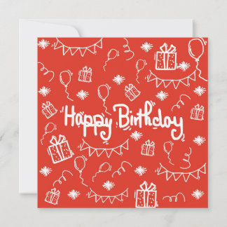 tarjeta de invitación de cumpleaños de mano