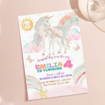 Tarjeta de invitación de cumpleaños de niñas Unico