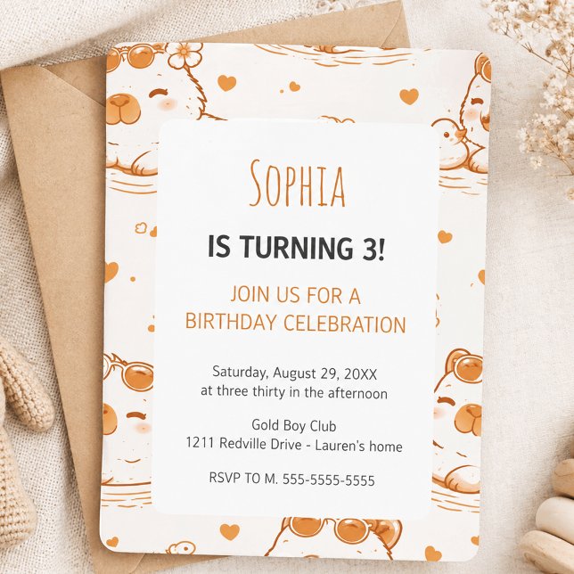 Tarjeta de Invitación de Cumpleaños de Niños con C (Subido por el creador)