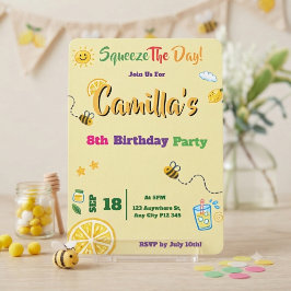Tarjeta de invitación de cumpleaños de niños con t
