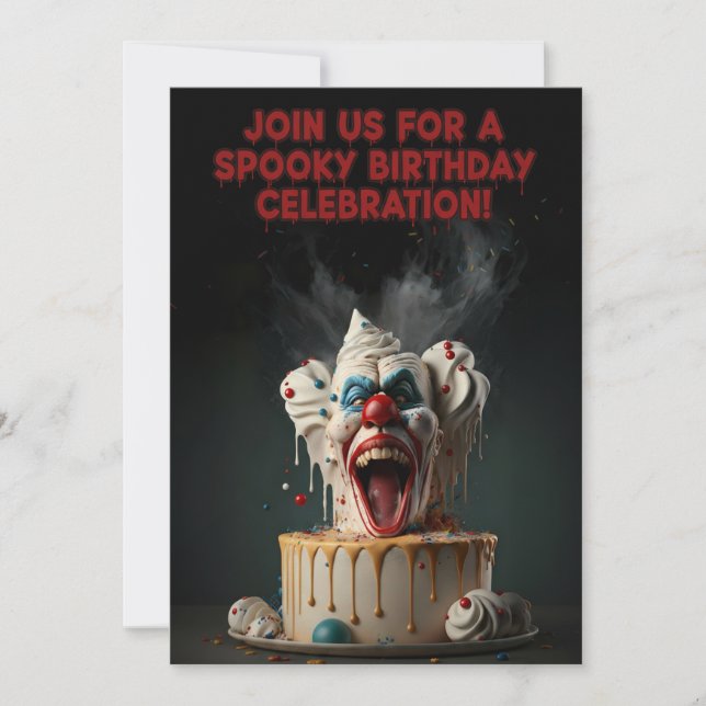 Tarjeta de invitación de cumpleaños de payaso espe (Anverso)