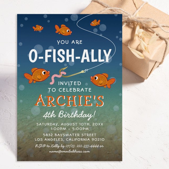 Tarjeta de Invitación de Cumpleaños de Pesca Adora (Subido por el creador)