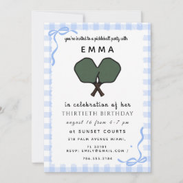 Tarjeta de invitación de cumpleaños de Pickleball