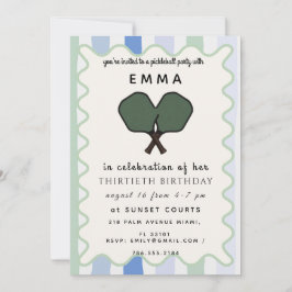 Tarjeta de Invitación de Cumpleaños de Pickleball