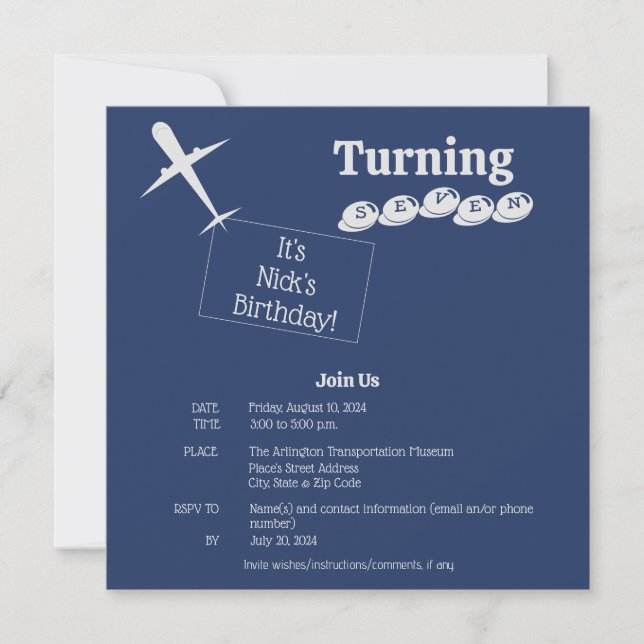 Tarjeta de invitación de cumpleaños de plantilla d (Anverso)