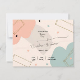 Tarjeta de invitación de cumpleaños de Post Pastel