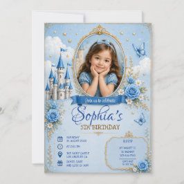 Tarjeta de invitación de cumpleaños de princesa 3D