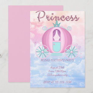 TARJETA DE INVITACIÓN DE CUMPLEAÑOS DE PRINCESA RO