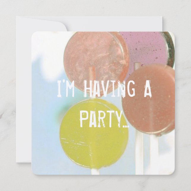 TARJETA DE INVITACIÓN DE CUMPLEAÑOS DE RETRO LOLLI (Anverso)