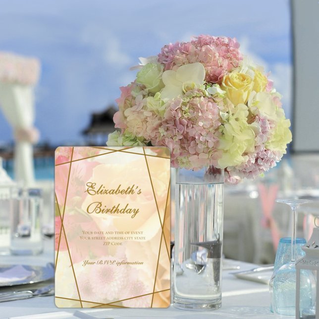 Tarjeta de invitación de cumpleaños de rosa amaril (Subido por el creador)