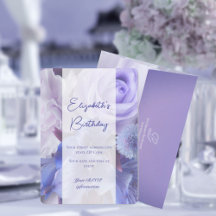 Tarjeta de invitación de cumpleaños de Rosa azul v