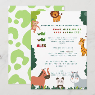 Tarjeta de Invitación de Cumpleaños de Safari de l